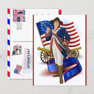 Trotse Veteraan 250 Jaar Amerika 1776 2026 Feestdagenkaart