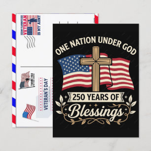 Trotse Veteraan 250 Jaar Amerika 1776 2026 Feestdagenkaart