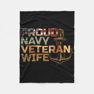 Trotse Veteraan's Vrouw Amerikaanse Vlag Patriotti Fleece Deken