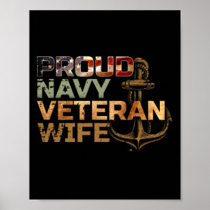 Trotse Veteraan's Vrouw Amerikaanse Vlag Patriotti Poster