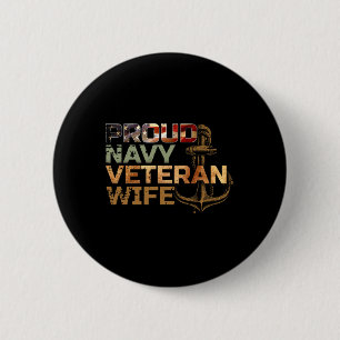 Trotse Veteraan's Vrouw Amerikaanse Vlag Patriotti Ronde Button 5,7 Cm