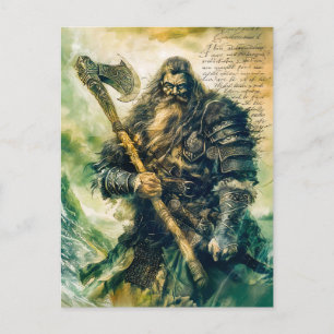 Trotse Viking-krijger in harnas Feestdagenkaart