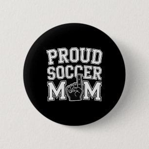 Trotse Voetbalmoeder Opgewekte Fan Ondersteuning V Ronde Button 5,7 Cm