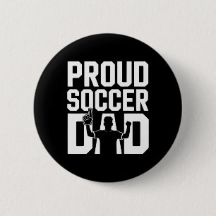 Trotse Voetbalvader Opgewekte Fan Voor Vaders _1 Ronde Button 5,7 Cm