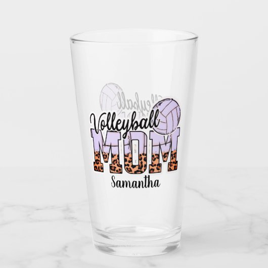 Trotse volleybal moeder – het dienen van ondersteu glas (Voorkant)