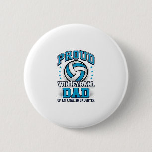 Trotse Volleybal Vader Vintage Sportshirt Ontwerp_ Ronde Button 5,7 Cm