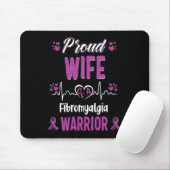 Trotse vrouw Fibromyalgie Warrior Awareness Ribbon Muismat (Met muis)