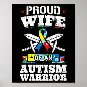 Trotse vrouw van een autisme krijger Autistische A Poster