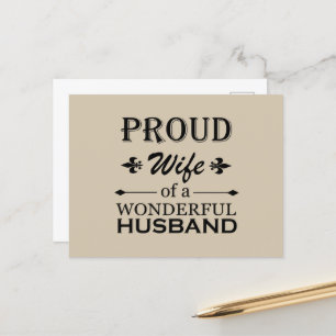 trotse vrouw van een geweldige man feestdagenkaart