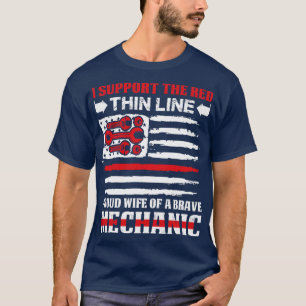 Trotse vrouw van een moedig mechanisch T-Shirt