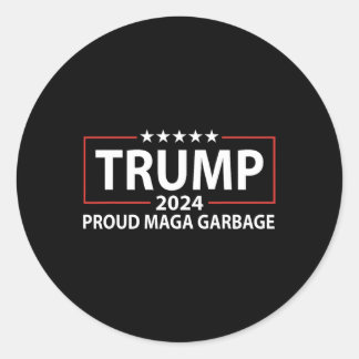 Trotse vuilnis Trump supporter 6 Ronde Sticker