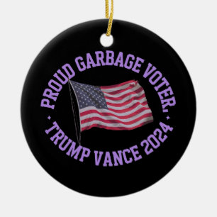 Trotse vuilnisbeller Trump Vance 2024 valt op Keramisch Ornament