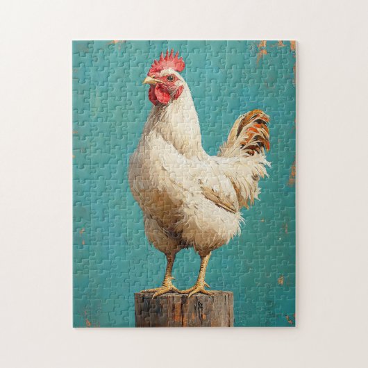 trotse witte kip legpuzzel (Verticaal)