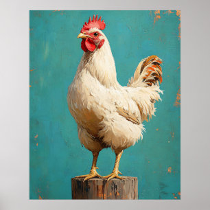 Trotse Witte Kip Poster