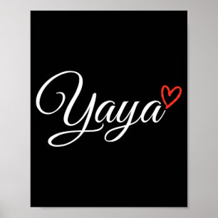 Trotse Yaya Griekse oma Rode Hart Poster