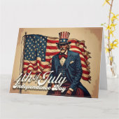 Trotse ziel van 4 juli kaart (Gele Bloem)