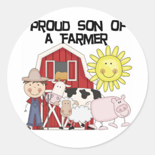 Trotse Zoon van de T-shirts en de Giften van een Ronde Sticker