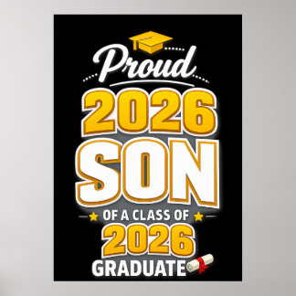 Trotse zoon van een afgestudeerde van de klas van poster