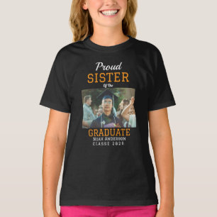 Trotse Zus Boog Foto broer/zus Afstuderen 2026 T-shirt
