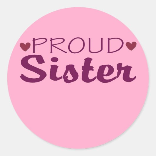 Trotse zus schattige hart stickers (Voorkant)