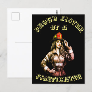 Trotse zus van een brandweerman hi tech briefkaart