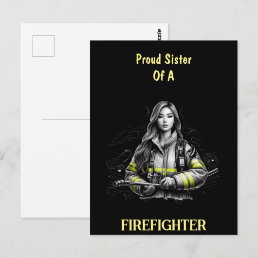 Trotse zus van een brandweerman W Briefkaart (Voorkant / Achterkant)