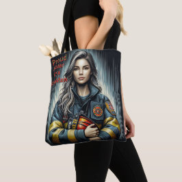 Trotse zus van een brandweerrobotica draagtas