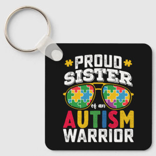Trotse Zus Van Een Familie Met Een Autisme Krijger Sleutelhanger