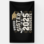 Trotse zus van een klasse van 2025 Afstuderen fami Spandoek (Verticaal)