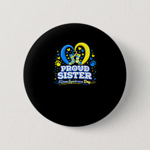Trotse zus wereld downsyndroom dag  ronde button 5,7 cm