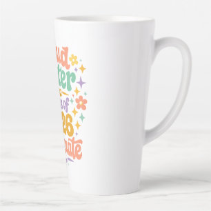 Trotse Zuster Afstudeerklas van 2026 Retro Groovy Latte Mok