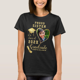 Trotse zusterklasse van 2025 Custom Photo Afstuder T-shirt
