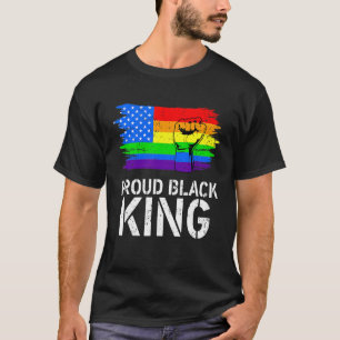 Trotse Zwarte Koning Pap Vaders Dag LGBT Gay Pride T-shirt