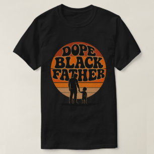 Trotse zwarte vader en zoon retro zonsondergang on t-shirt