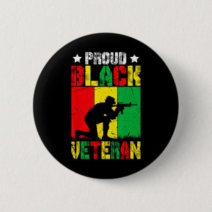 Trotse zwarte veteraan melanine Afro-Amerikaanse g Ronde Button 5,7 Cm