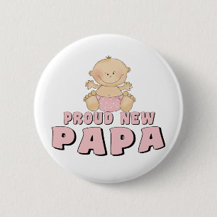 TROTSSE NIEUWE Papa Jongen Ronde Button 5,7 Cm