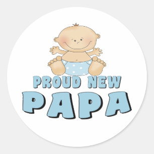 TROTSSE NIEUWE PAPA-JONGEN RONDE STICKER