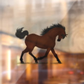 Trotting Bay Horse Equestrian Pony Decal (Vel 2)