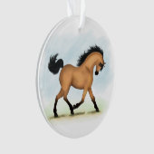 Trotting Buckskin Horse Equestrian Ornament (voorkant)
