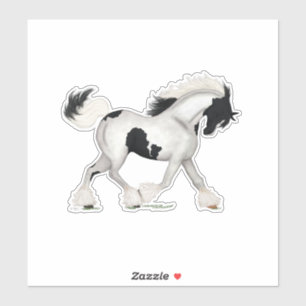 Trotting Gypsy Vanner Paard Pinto Pony Sticker