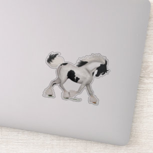 Trotting Gypsy Vanner Paard Pinto Pony Sticker