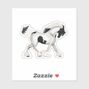 Trotting Gypsy Vanner Paard Pinto Pony Sticker