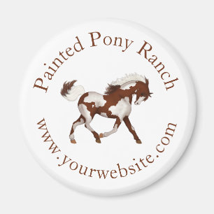 Trotting Overo Skewbald Paint Horse Custom Logo Magneet