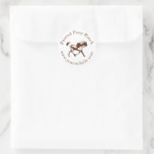 Trotting Overo Skewbald Paint Horse Custom Logo Ronde Sticker (Tas)