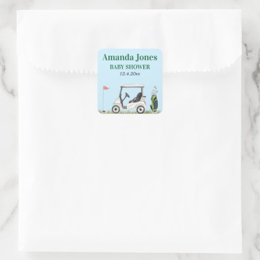 Trou Dans Un Sticker De Baby shower De Golf (Sac)