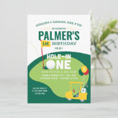 Trou de golf en une invitation d'anniversaire (Debout devant)