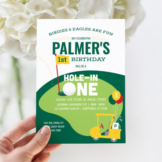 Trou de golf en une invitation d'anniversaire