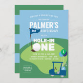 Trou de golf en une invitation d'anniversaire (Devant / Derrière)