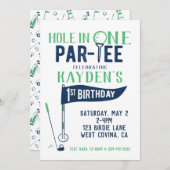 Trou en un Doodle Golf Première Invitation d'anniv (Devant / Derrière)