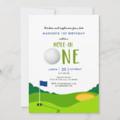 Trou en un Golf 1er Anniversaire Invitation (Devant)